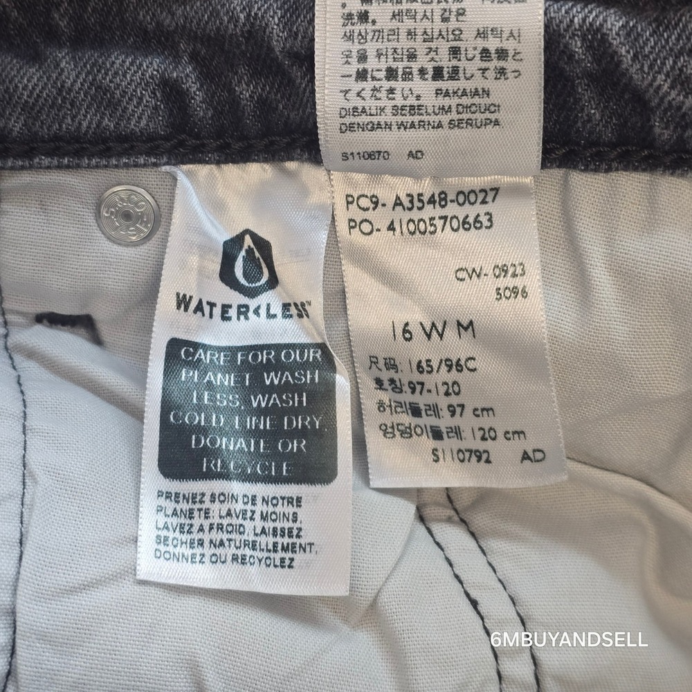 Levis 501 Original Fit Grey Straight Leg Jeans Womens 16W M Button Fly A3548 - Picture 3 of 16